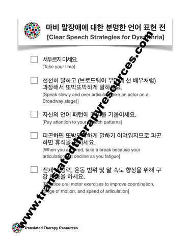 Clear Speech Strategies Korean and English