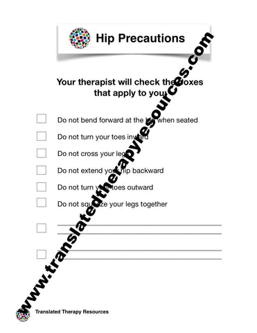 Hip Precautions English