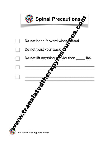 Spinal Precautions English