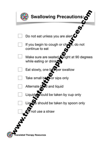 Swallowing Precautions English