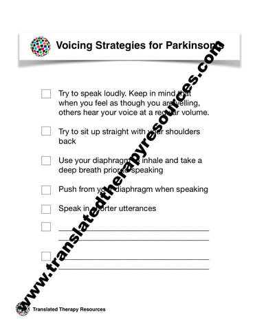 Voicing Strategies for Parkinson's